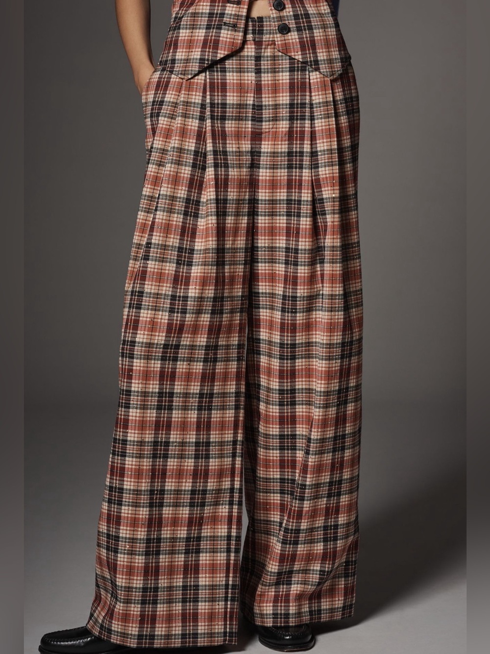 NWT! Anthropologie The Avery Sparkle Pleated Wide-Leg Trousers by Maeve 🏠